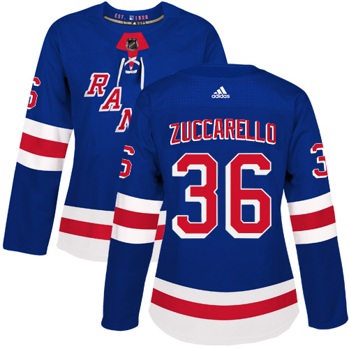 Adidas Rangers #36 Mats Zuccarello Royal Blue Home Authentic Women's Stitched NHL Jersey